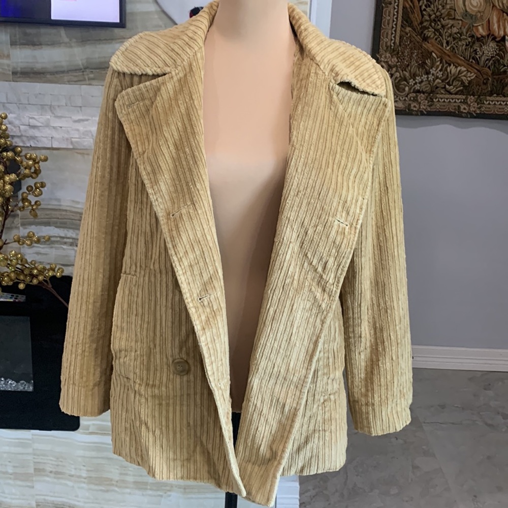 Talbots Tan Double‎ Breasted Coat. Size 8 P - Picture 7 of 14